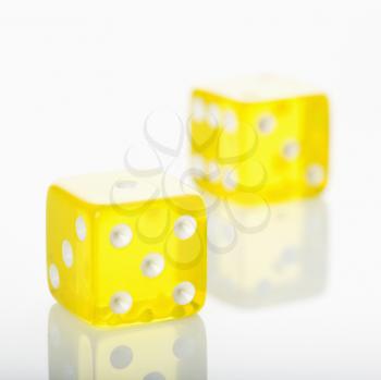 Royalty Free Photo of Two Yellow Dice