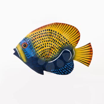 Colorful painted fish sculpture.
