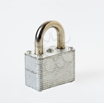 Metal locked padlock.