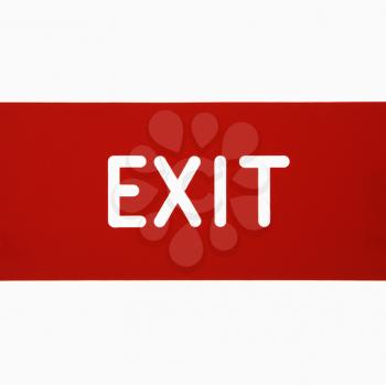 Exit sign against white background.