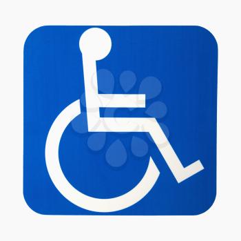 Handicapped wheelchair access logo sign.