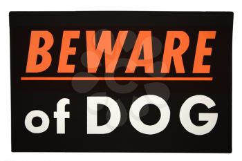 Royalty Free Photo of a Beware of Dog Sign