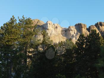 Royalty Free Photo of Mount Rushmore National Memorial Seen Through Trees