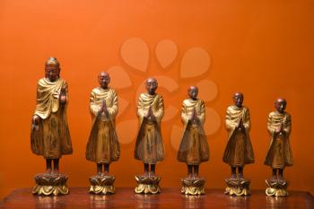 Royalty Free Photo of Wooden Statues of Buddha 