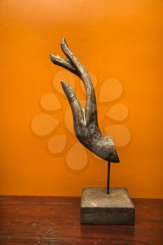 Royalty Free Photo of a Carved Hand Sculpture From Thailand 