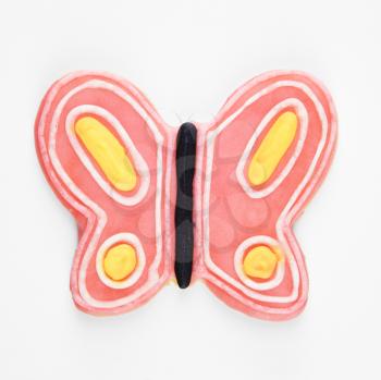 Royalty Free Photo of a Butterfly Sugar Cookie With Decorative Icing