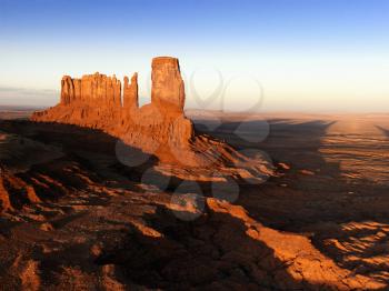 Royalty Free Photo of Mesas in Monument Valley Near the Border of Arizona and Utah, United States