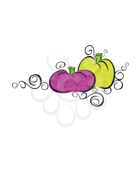 Royalty Free Clipart Image of Pumpkins