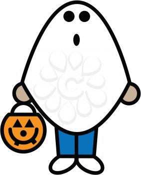Royalty Free Clipart Image of a
Ghost Costume