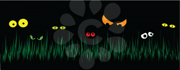 Royalty Free Clipart Image of a Spooky Eye Banner