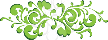 Royalty Free Clipart Image of a Green Swirl Banner 
