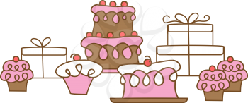 Royalty Free Clipart Image of a Baked Goods