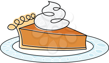 Royalty Free Clipart Image of a Pumpkin Pie