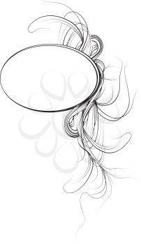 Royalty Free Clipart Image of an Oval With Hair