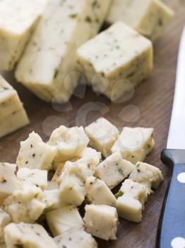 Royalty Free Photo of Pieces of Paneer Cheese with Spices