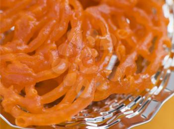 Royalty Free Photo of a Plate of Jalebi