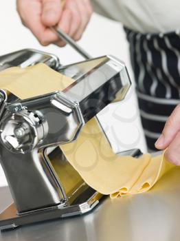 Royalty Free Photo of Making Pasta With a Machine