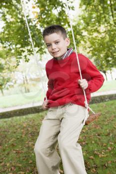 Royalty Free Photo of a Boy on a Swing