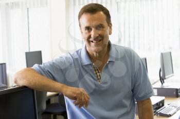 Royalty Free Photo of a Man in a Computer Lab