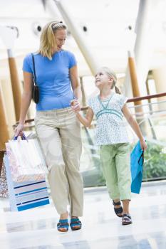 Royalty Free Photo of a Mother and Daughter at the Mall