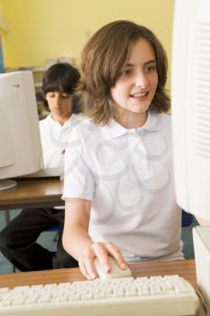 Royalty Free Photo of a Student at a Computer