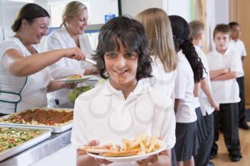 Royalty Free Photo of Students in a Cafeteria
