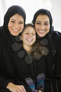 Royalty Free Photo of Two Muslim Women and a Little Girl