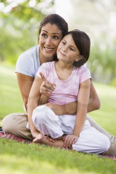 Royalty Free Photo of a Mother and Daughter Outside