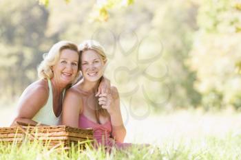Royalty Free Photo of a Mother and Daughter on a Picnic