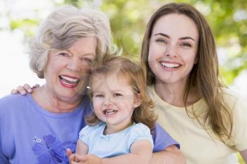Royalty Free Photo of Three Generations of Women in a Park