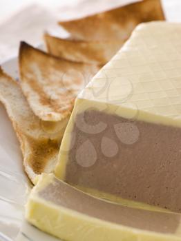 Royalty Free Photo of Chicken Liver and Foie Gras Parfait with Melba Toast
