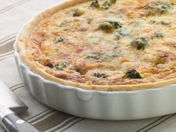 Royalty From Photo of a Broccoli and Roquefort Quiche in a Flan Dish