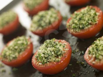 Royalty Free Photo of Oven Roasted Tomatoes with a Provencale Crust