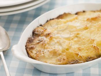 Royalty Free Photo of a Dish of Dauphinoise Potatoes