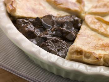Royalty Free Photo of Steak and Ale Pie with Short Crust Pastry