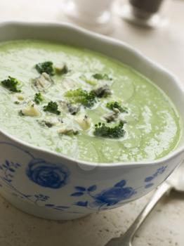 Royalty Free Photo of a Bowl of Broccoli and Stilton Soup