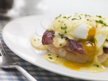 Royalty Free Photo of Plate of Eggs Benedict