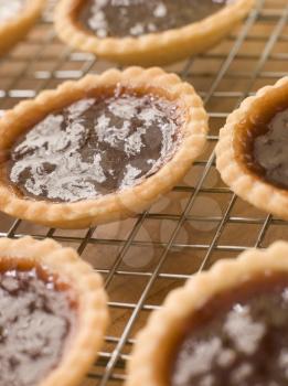 Royalty Free Photo of Jam Tarts on a Cooling Rack