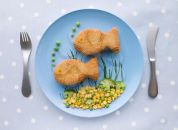 Royalty Free Photo of Fish Cakes With Vegetables