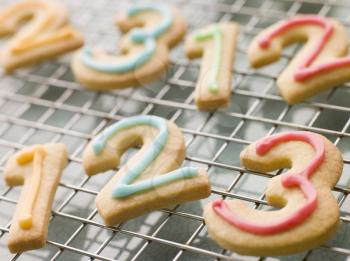 Royalty Free Photo of Number Shortbread Biscuits With Icing