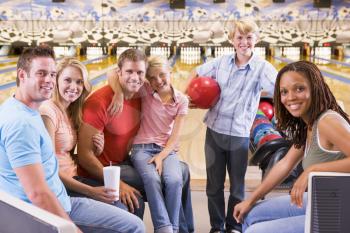 Royalty Free Photo of a Group Bowling