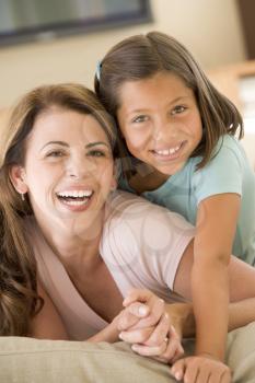 Royalty Free Photo of a Mother and Daughter at Home