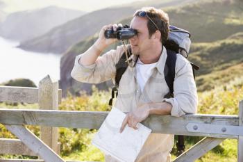 Royalty Free Photo of a Man With Binoculars