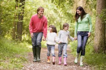 Royalty Free Photo of a Family on a Trail