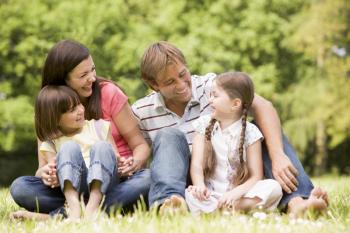 Royalty Free Photo of a Family Outdoors