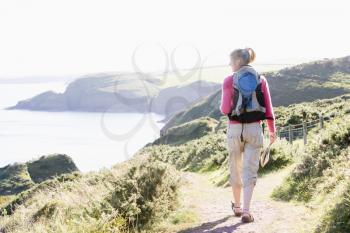 Royalty Free Photo of a Woman on a Trail