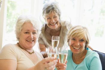 Royalty Free Photo of Three Women Having Champagne