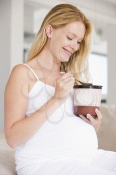 Royalty Free Photo of a Woman Eating Ice-Cream
