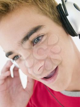 Royalty Free Photo of a Guy Wearing Headphones