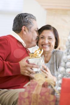 Royalty Free Photo of a Couple With a Gift